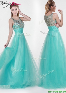 2016 Lovely Empire Scoop Beading Prom Dresses