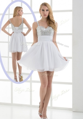 Fashionable Straps Sequins Short Prom Dress for Graduation