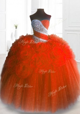 Luxurious Sweetheart Hand Made Flowers and Beading Quinceanera Dresses