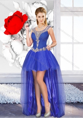 2016 Exclusive High Low Prom Dresses with Beading for Graduation