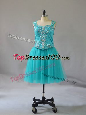 Free and Easy Tulle Sleeveless Mini Length Homecoming Dress and Beading