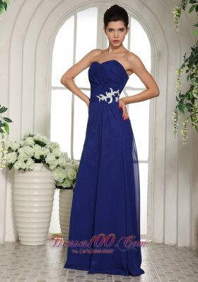 On Sale Royal Blue Appliques With Beading Sweetheart Prom Dress For Custom Made