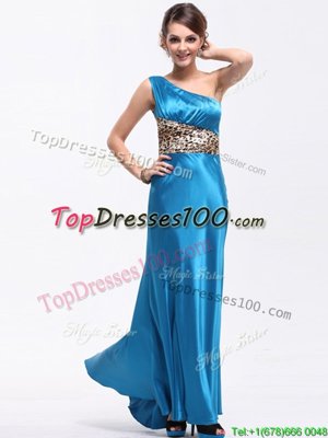 Charming Yellow Prom Dresses Prom and Party and For with Beading and Ruching One Shoulder Sleeveless Zipper