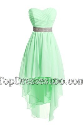 Sweetheart Sleeveless Organza Evening Dress Belt Lace Up