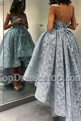 Excellent Grey Prom Party Dress Prom and Party and For with Lace Sweetheart Sleeveless Backless