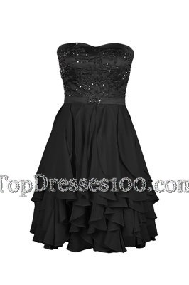 Glorious Sleeveless Zipper Knee Length Beading and Appliques Party Dresses