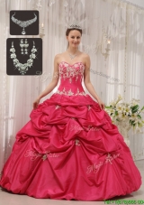 Cheap Sweetheart Quinceanera Gowns with Appliques and Pick Ups