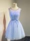 Traditional Empire Dama Dress Lavender Scoop Tulle Sleeveless Knee Length Lace Up