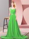 Wonderful Beading and Ruching Prom Evening Gown Zipper Sleeveless Brush Train