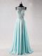 Suitable Sleeveless Brush Train Beading Zipper Prom Dresses