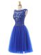 Most Popular Scoop Sleeveless Tulle Dress for Prom Beading Zipper