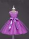 Adorable Lilac Sleeveless Tulle Zipper Party Dress for Girls for Wedding Party