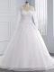 Ball Gowns Sleeveless White Wedding Dresses Court Train Lace Up