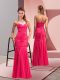 Hot Pink Lace Up Sweetheart Sequins Prom Dresses Chiffon Sleeveless