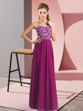 Sweetheart Sleeveless Chiffon Evening Wear Beading Lace Up