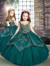 Excellent Sleeveless Beading and Embroidery Lace Up Pageant Dress for Teens