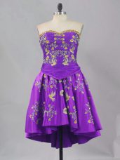 Spectacular Mini Length Eggplant Purple Prom Dress Sweetheart Sleeveless Lace Up