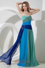 Fashion Multi-color Empire Sweetheart Beading Prom Dress Floor-length Chiffon