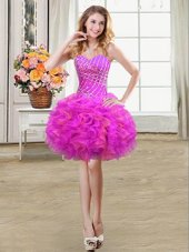 Fitting Mini Length Multi-color Club Wear Sweetheart Sleeveless Lace Up