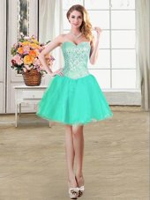 Pick Ups Ball Gowns Cocktail Dresses Turquoise Sweetheart Organza Sleeveless Mini Length Lace Up