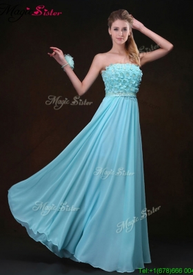 Beautiful Empire Strapless Prom Dresses with Appliques