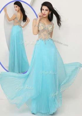 2016 Wonderful Empire Straps Prom Dresses with Beading