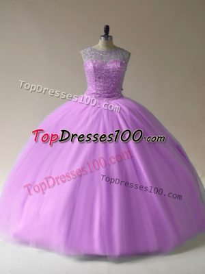 Sleeveless Lace Up Floor Length Beading Sweet 16 Dresses