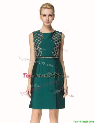 Popular Dark Green Womens Party Dresses Party and For with Beading Bateau Sleeveless Zipper