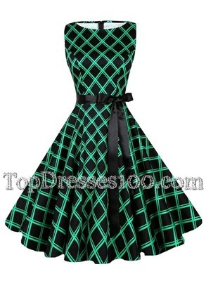 Fantastic Scoop Green Sleeveless Chiffon Zipper Party Dress for Girls for Prom and Party