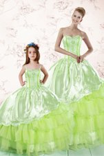 Fashion Floor Length Sweet 16 Quinceanera Dress Strapless Sleeveless Lace Up