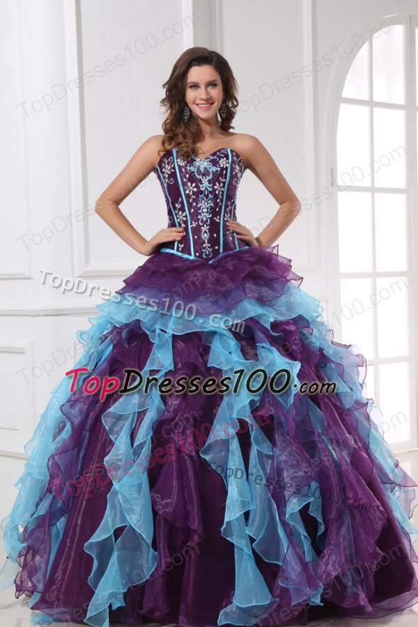 Sweetheart Beading and Appliques Multi-color Quinceanera Dress - US$215.47